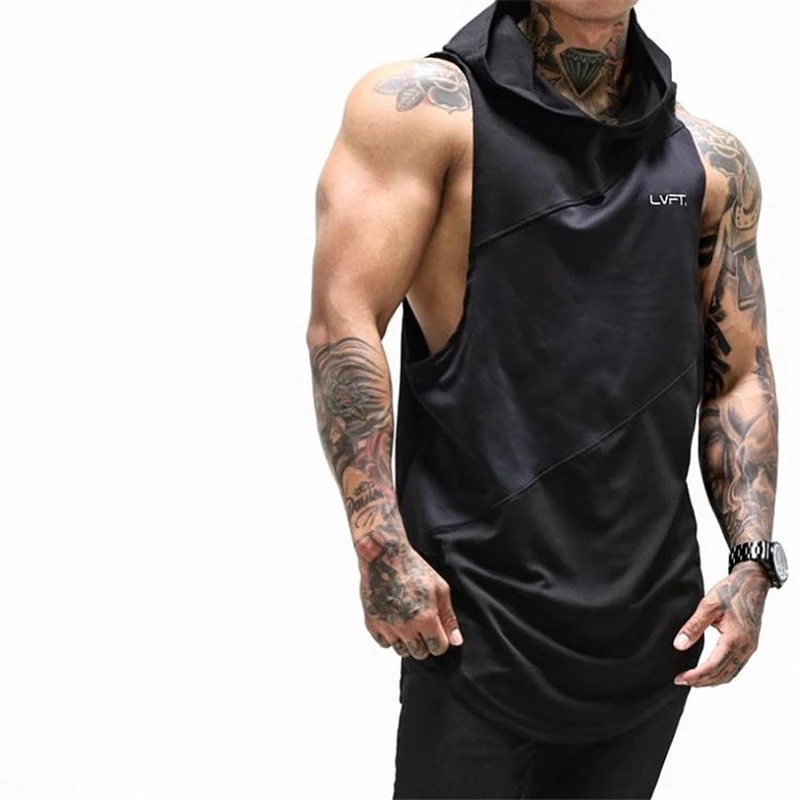Sport Hooded Sleeveless Vest Herren Running Atmungsaktiv Locker Für Laufen und Training Optimal — foto 3