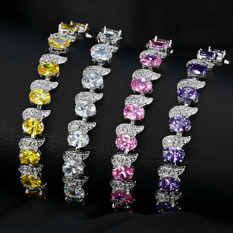 Pulseira de ouro real com zircônia de alta qualidade, adorno de cristal. Elegância e brilho deslumbrantes para realçar seu estilo. Presente perfeito. — foto 3