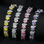 Pulseira de ouro real com zircônia de alta qualidade, adorno de cristal. Elegância e brilho deslumbrantes para realçar seu estilo. Presente perfeito. — foto 3