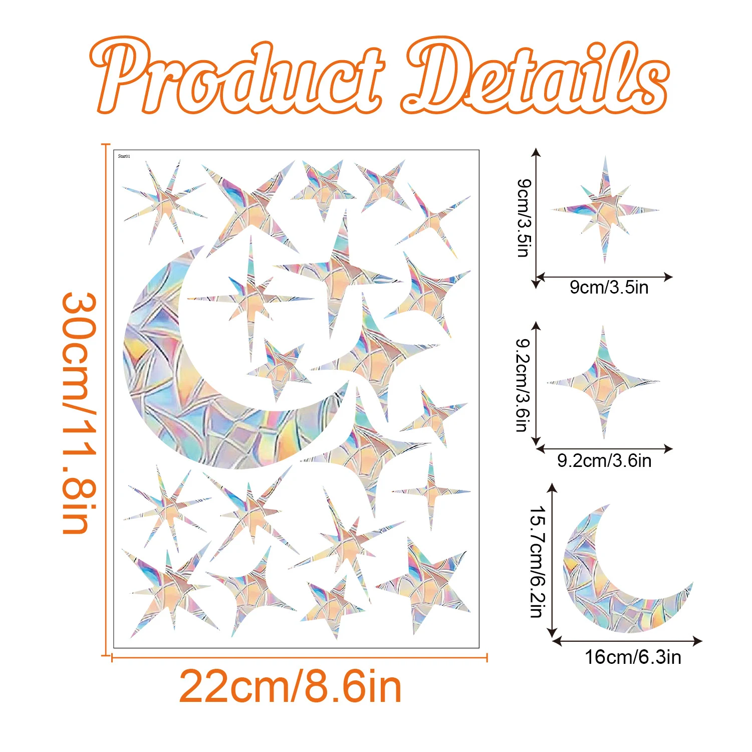 Adesivos coloridos decorativos de janela PVC com efeito prisma arco-íris, eletrostáticos, para vidros, transformando seu espaço com cores vibrantes. — foto 41