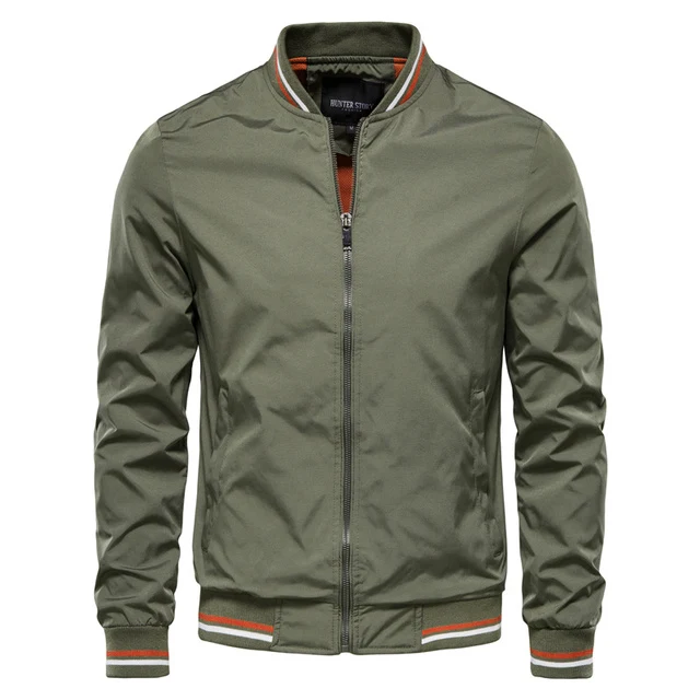 Title 3, Color Striped Baseball Collar Couple Coat Jacke...