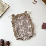 Spitzen Trägerhose für Baby Mädchen bezaubernd und bequem, ideal für besondere Anlässe, perfekt für Frühling und Sommer, leicht und luftig — foto 3
