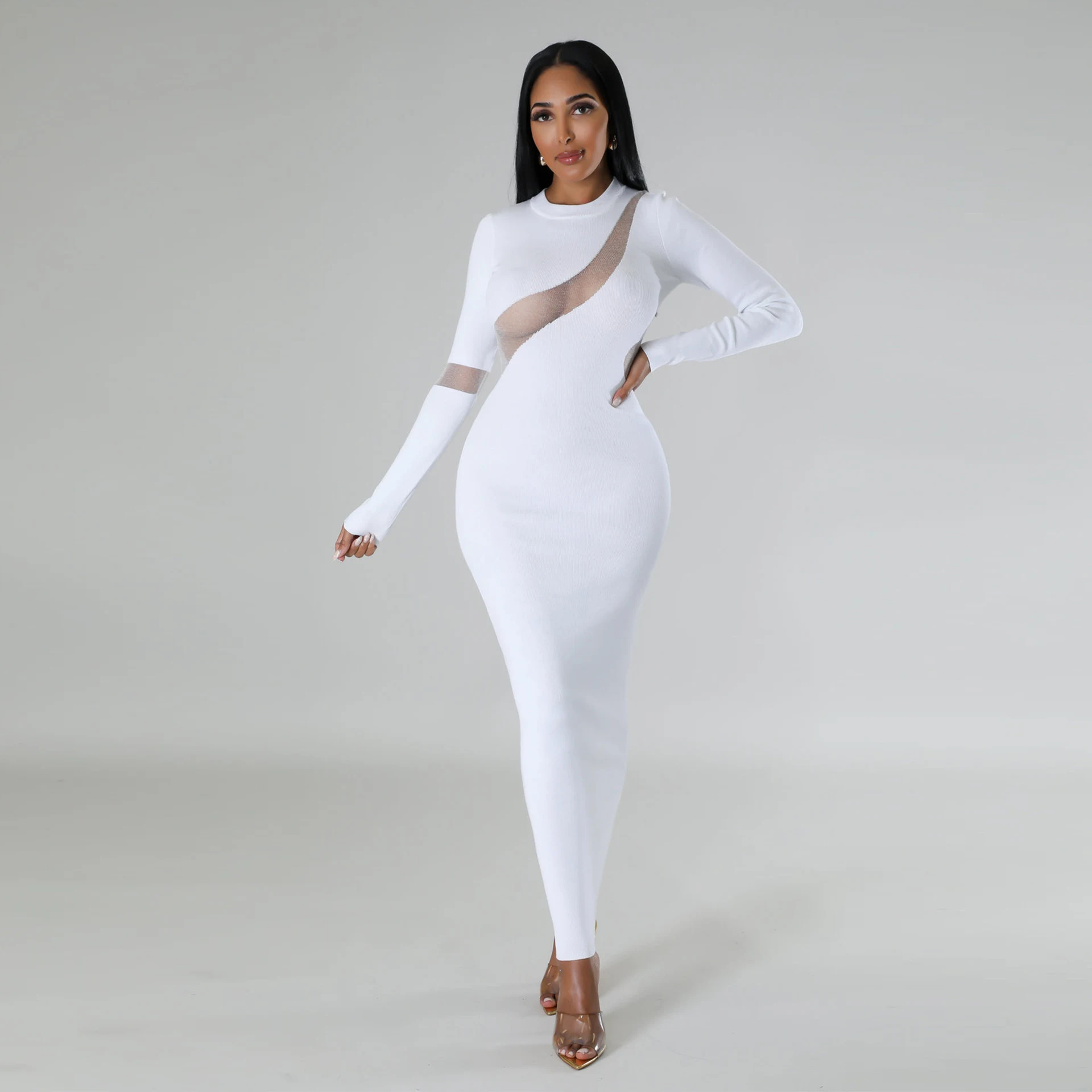 Sexy Slim-fit Sheath Mesh Dress — photo 8