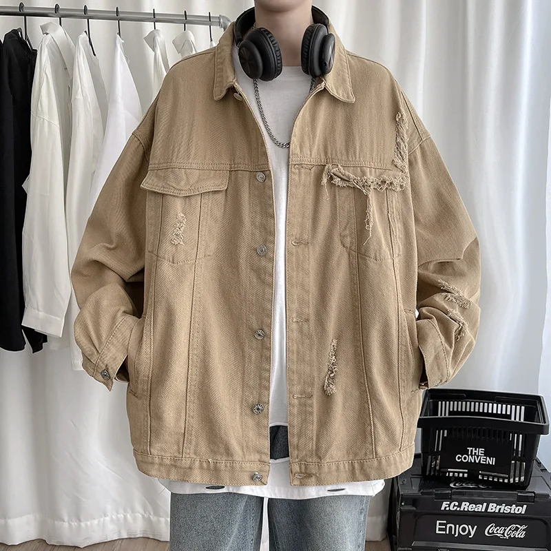 Jaqueta jeans folgada estilo coreano para trabalho. Conforto e estilo em uma peça única. Ideal para um visual moderno e funcional. — foto 3