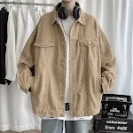 Jaqueta jeans folgada estilo coreano para trabalho. Conforto e estilo em uma peça única. Ideal para um visual moderno e funcional. — foto 3