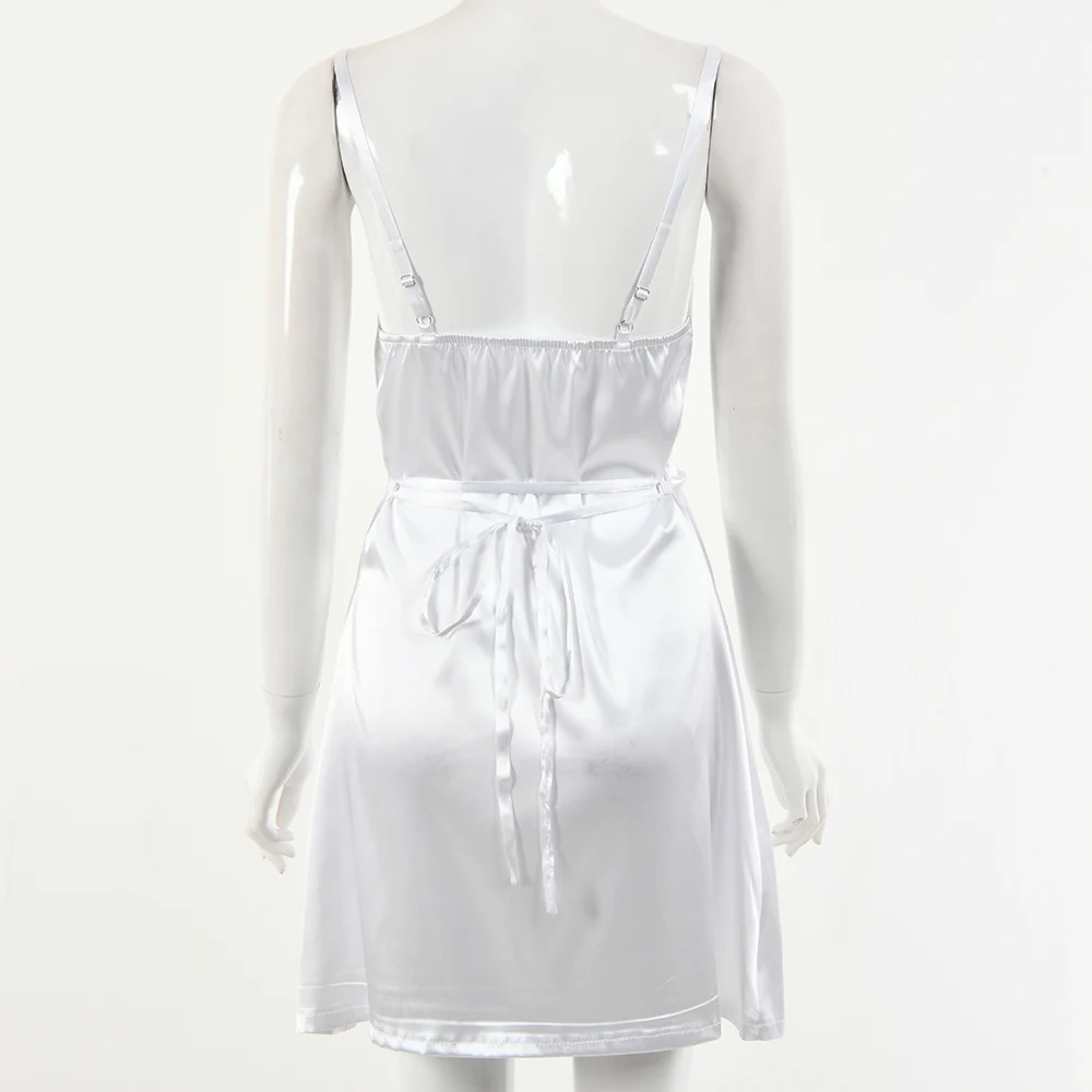 Title 21, Silky drawstring short dress home pajamas for u...