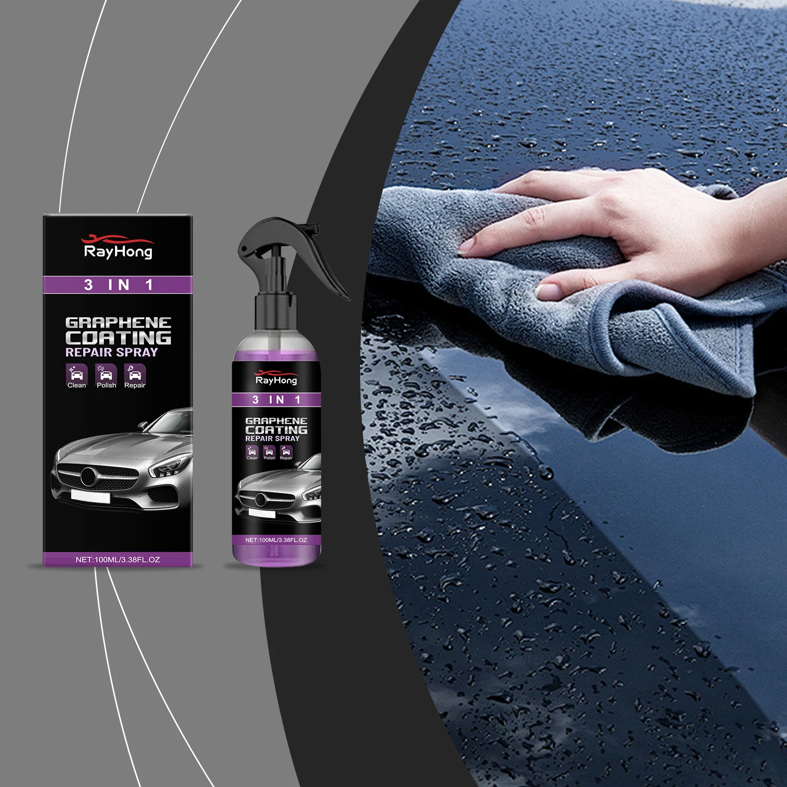 Title 7, 3-in-1 Auto Verfbeschermingsspray Reinigt, Glan...