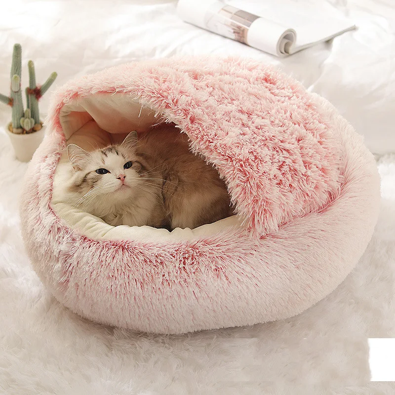 Title 6, 2 in 1 Dog and Cat Bed, Round Plush Warm Winter...