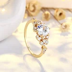Anel Feminino Banhado a Ouro em Prata 925 com Zircônia, Brilho e Sofisticação. Joia Perfeita para Mulheres. — foto 10