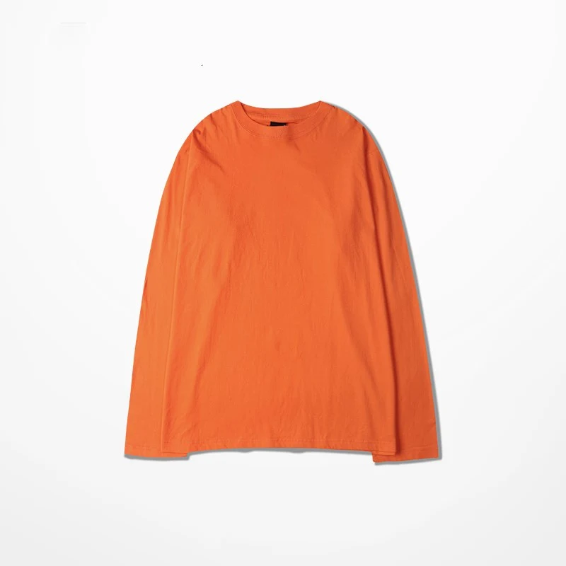 Camiseta Outono Básica Retrô de Cor Sólida com Mangas Longas. Essencial para sobreposições e conforto no outono. Perfeita para looks casuais e elegantes. — foto 3