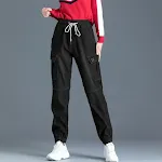 Calças jeans cargo femininas soltas de cintura alta com cinto, oferecendo conforto e estilo para um visual moderno e despojado, perfeitas para diversas ocasiões. — foto 2