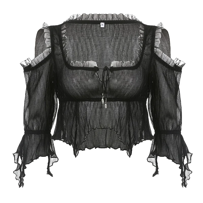 Title 10, Womens Irregular Lace Short Off Shoulder Flare...