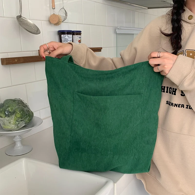 One-shoulder large capacity corduroy bag for leisure and shopping. Stylish and spacious, perfect for everyday use and ca — photo 24