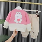 Kinder Cardigan Dreiteilig Frühling Herbst Neu Bequeme Jacke für Kinder Vielseitiges Outfit für kühlere Tage Warme Strickjacke und passendes Set — foto 24