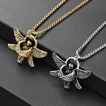 Colar vintage com pingente de asas de anjo para homens, um acessório elegante e significativo que representa proteção e estilo único. — foto 6
