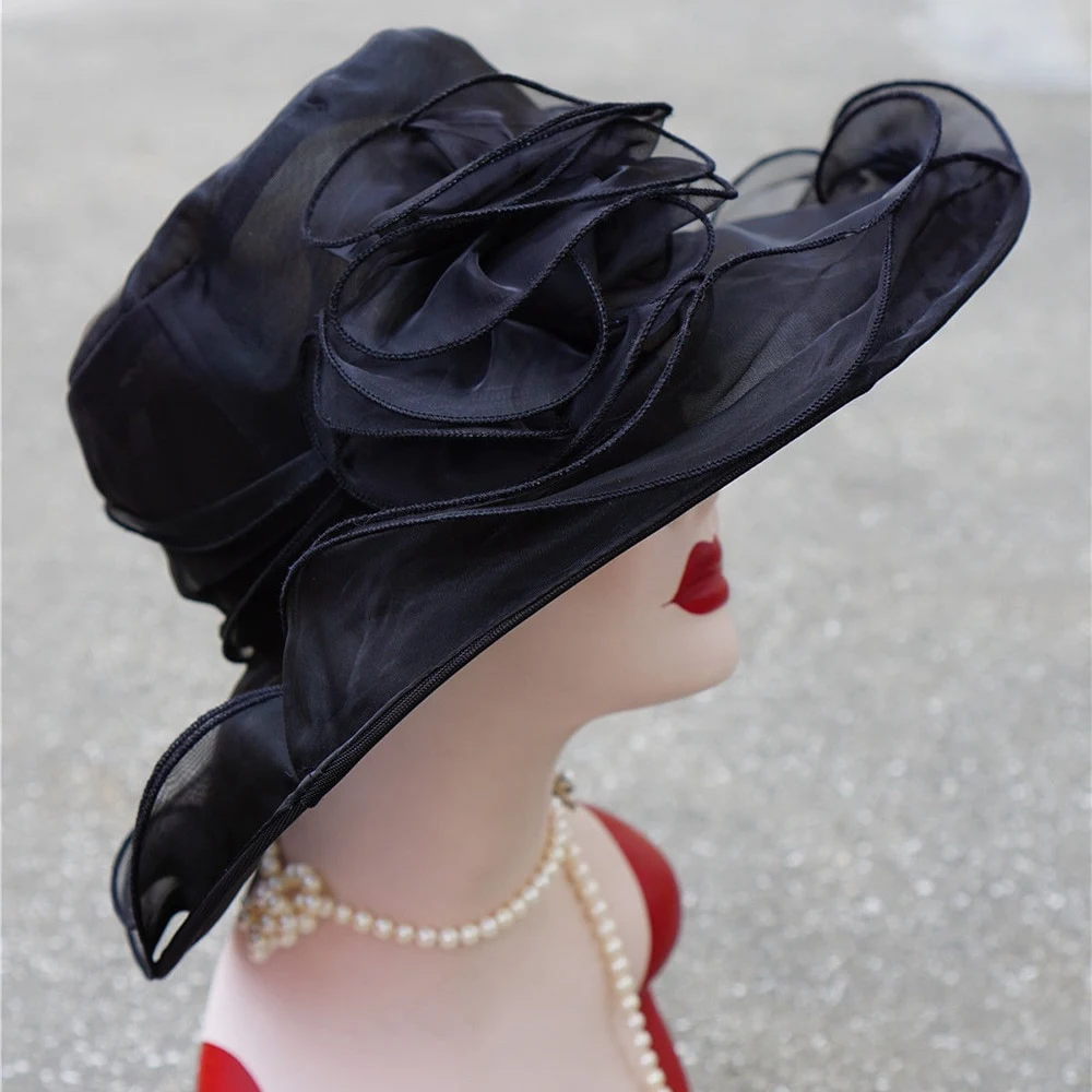 Title 5, Womens retro big brim top hat