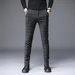 Pantalones casuales rectos a cuadros para hombre, ideales para un look relajado y con estilo, cómodos para el día a día y versátiles. — foto 1