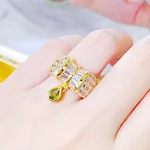 Anel Vintage Carbono Diamante Zircônia Feminino Joia Elegante para Mulheres Design Clássico Perfeito para Presentear. — foto 19