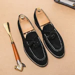 Fringed Leather Shoes Men's Plus Size Suede Slip On Loafers comfortable and stylish, perfect for casual wear and everyda — photo 12