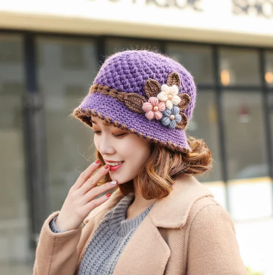 Title 6, Autumn And Winter Womens Knitted Woolen Cap Wa...