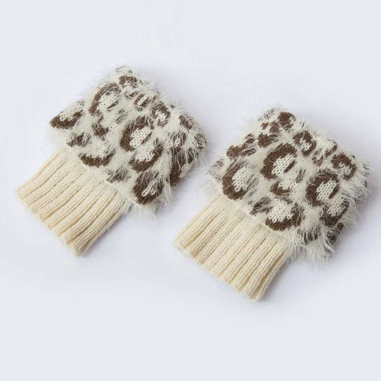 Wool Leg Guard Short Flap Leopard Feather Yarn Sock — photo 7