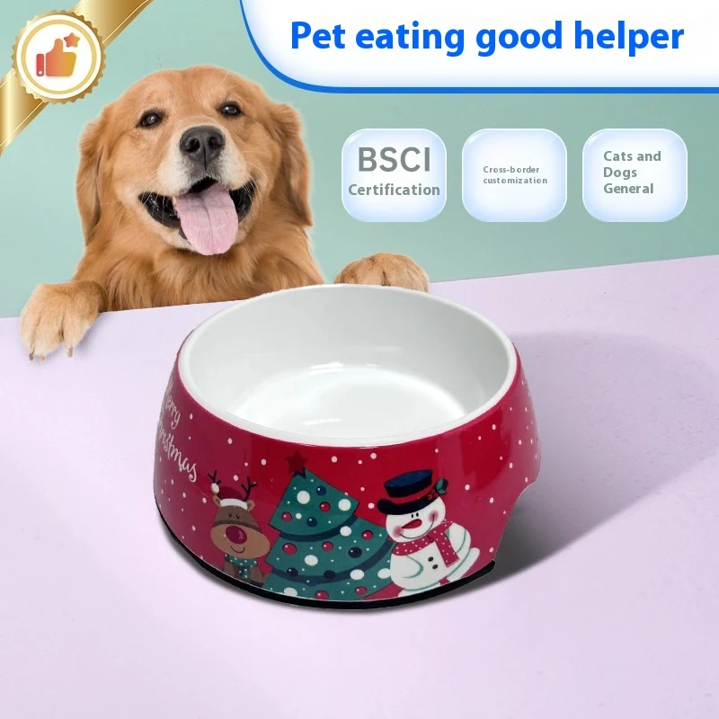 Christmas Dog Pet Bowl Stainless Steel Double Layer Cat Bowl. Keeps food and water fresh. Festive design, easy to clean, — photo 5