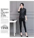New Korean Style Motorcycle Leather Coat for Spring & Autumn, Stand-up Collar, Slim Fit, Slimming — photo 18
