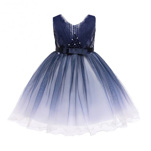 Title 4, Blue V-neck Knee-length Flower Girl Dresses for...