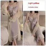 New Long Ice Silk Pajamas With Chest Pad — photo 5