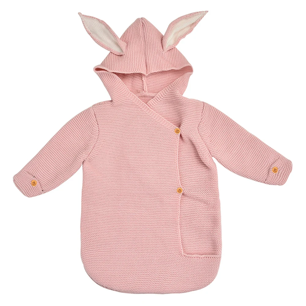 Saco de dormir de conejo tejido a mano, cálido y suave para bebés y niños pequeños, perfecto para noches acogedoras y un sueño seguro. — foto 12