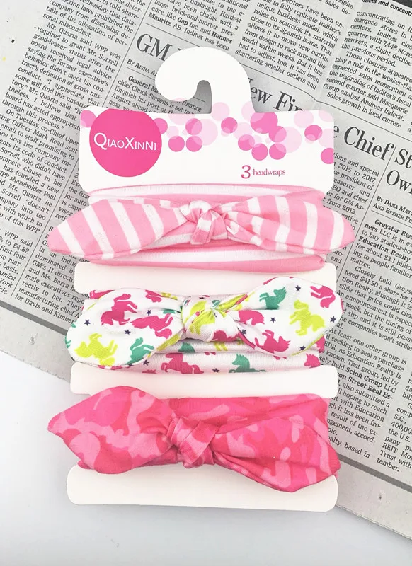 Nova Tiara Infantil de Três Peças com Laço Estampado. Acessório de cabelo charmoso para crianças. — foto 6
