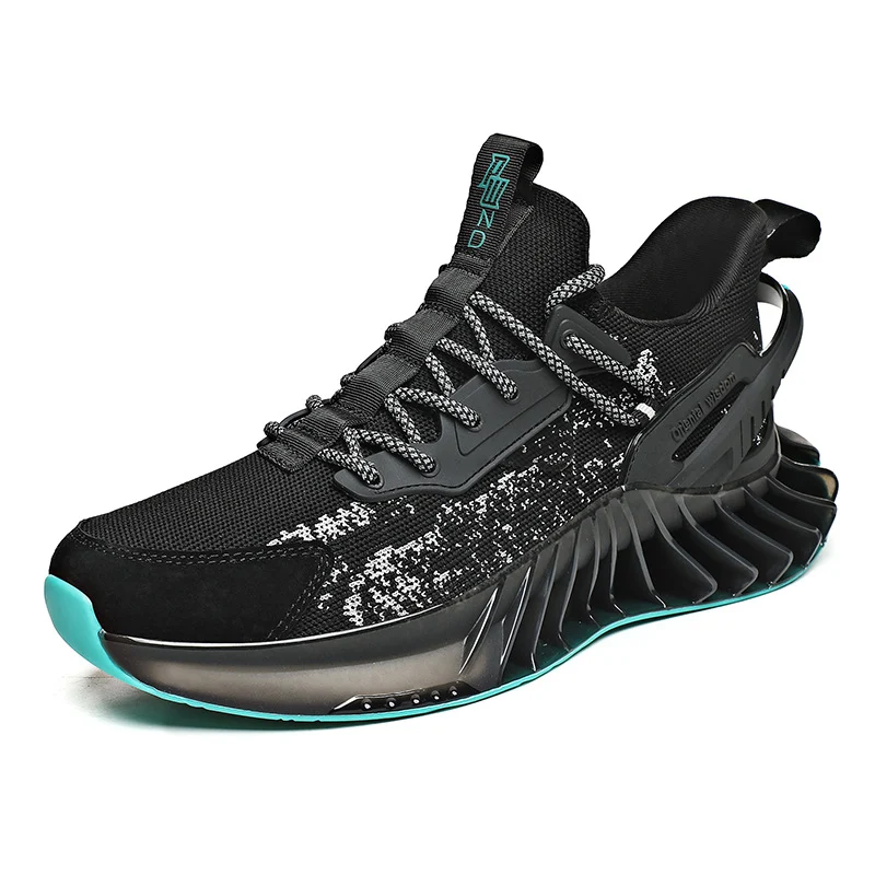 New Men's Flying Knit Casual Sports Shoes with Blade Design, Breathable and Lightweight for Running, Gym, and Everyday W — photo 4