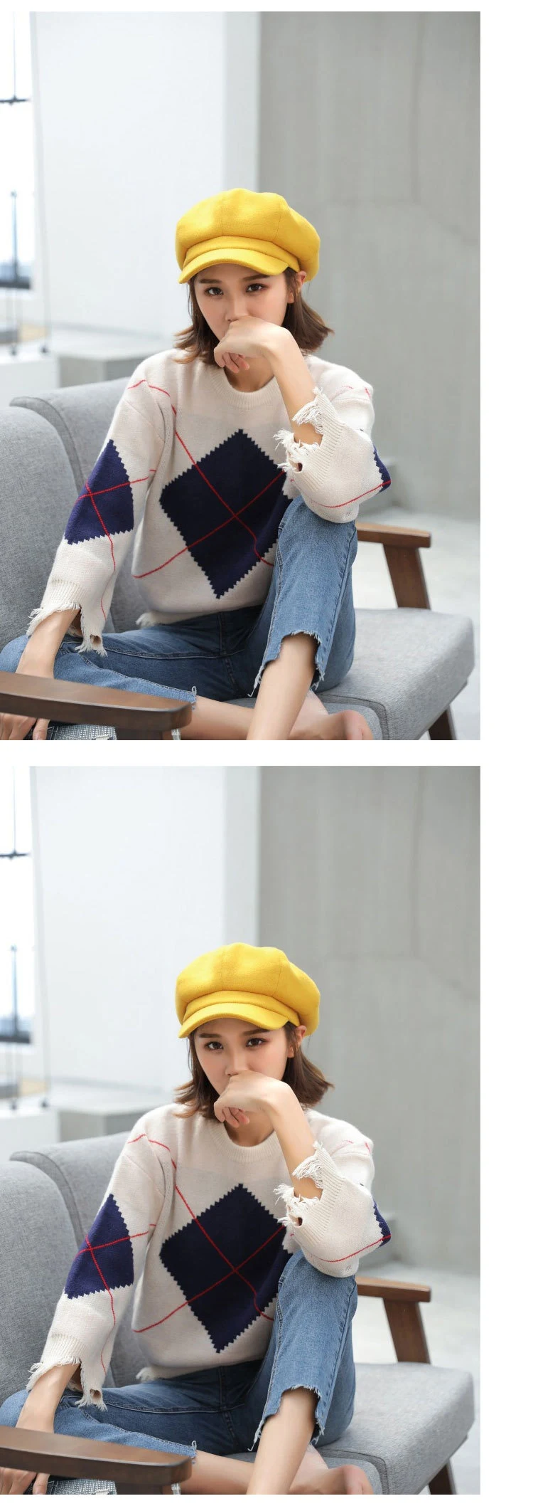 Title 8, British vintage woolen painter octagonal hat, s...