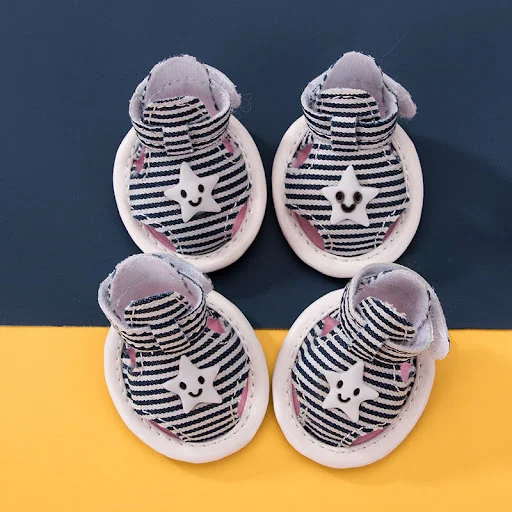 Title 2, Striped Canvas Dog Summer Sandals Non-slip Brea...