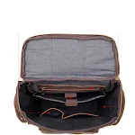 Mochila masculina vintage em couro Crazy Horse, resistente e espaçosa. Perfeita para viagens, trabalho e uso diário. Estilo clássico e durável. — foto 4