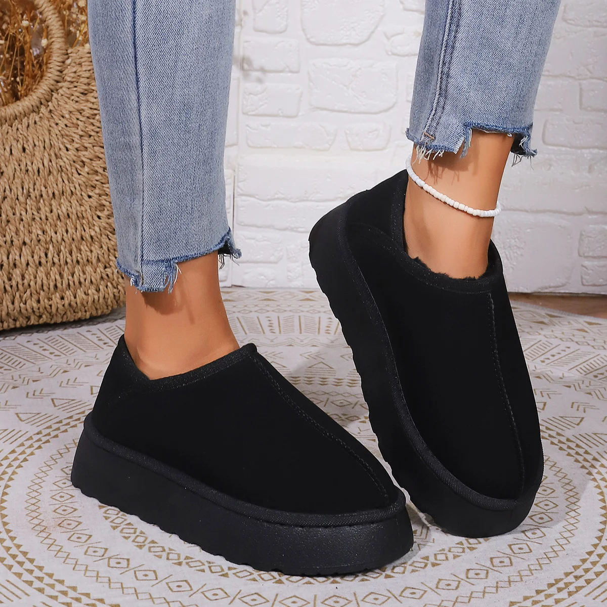 Title 3, Plus Size Thick Bottom Short Snow Boots for Out...