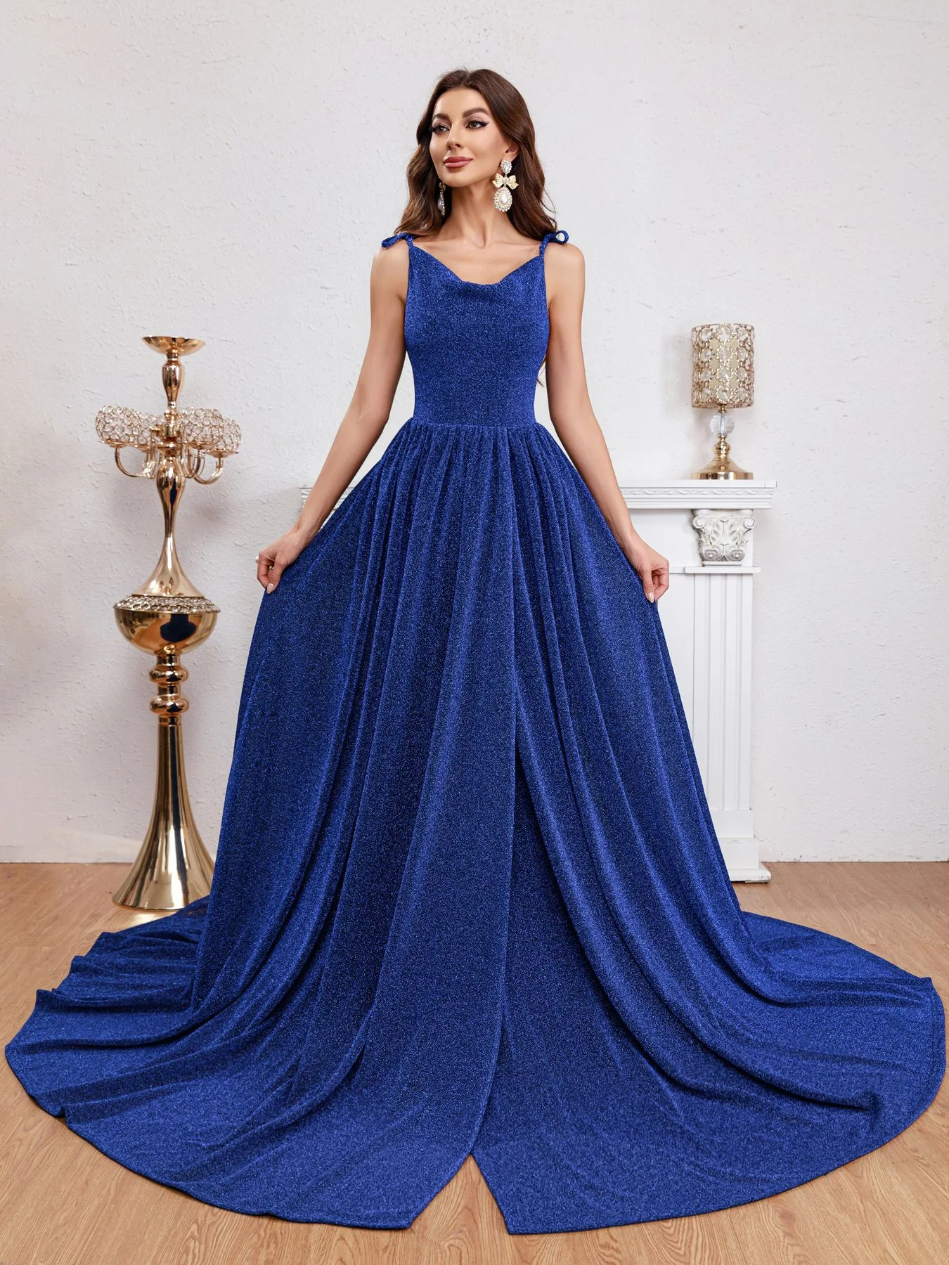 Title 5, Sexy Tube Top Sequins Split Expansion Skirt Dress