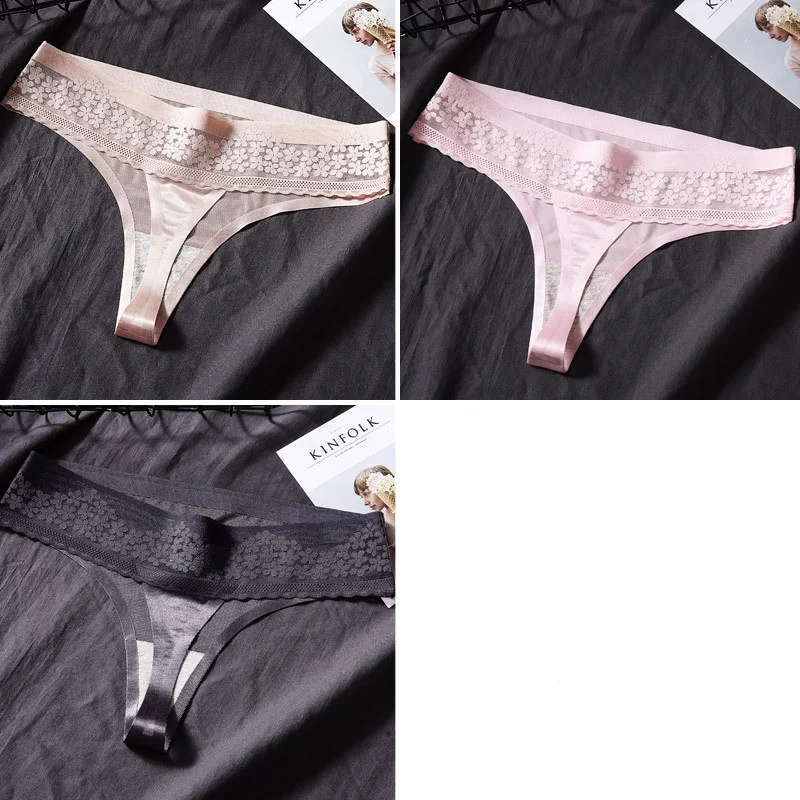 3-Pack dames string slip, doorschijnend en sexy. Comfortabele damesondergoed voor een verleidelijke uitstraling. — foto 2