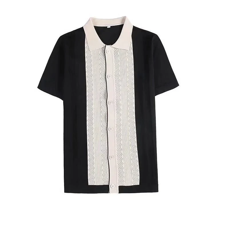 Camiseta masculina manga curta malha gola lapela meio manga Camisa interior para homem, ideal para sobrepor ou usar sozinha. Conforto e estilo. — foto 9