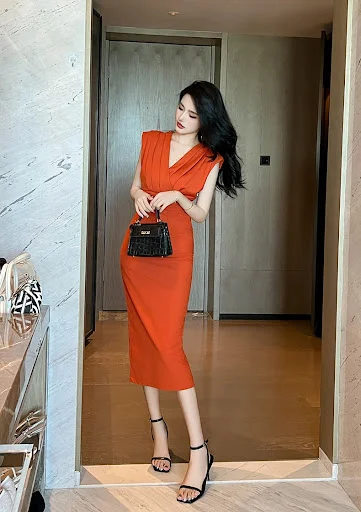 Title 4, Womens Commuting Elegant V-neck Slim Sleeveles...