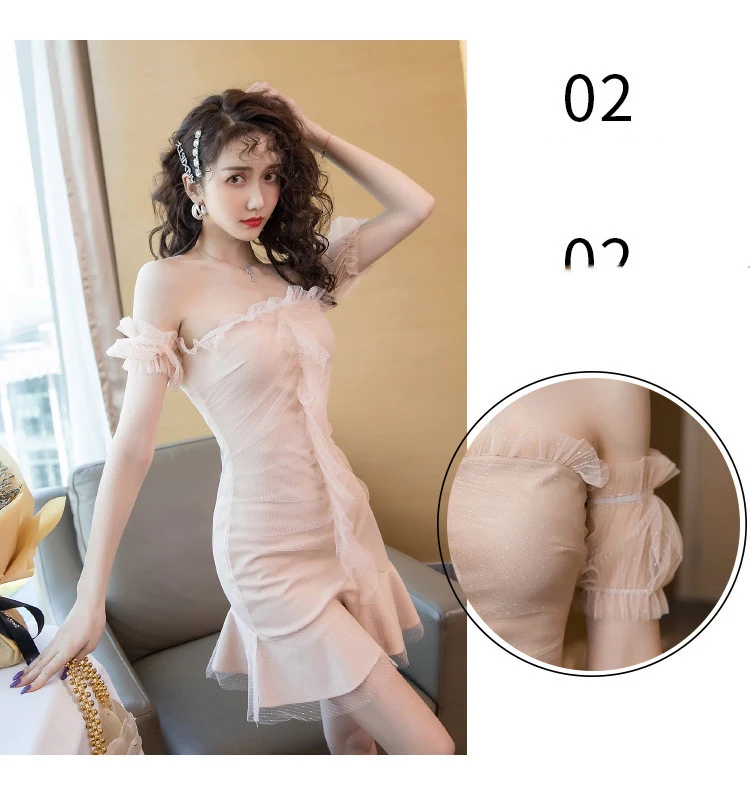Title 1, Vestido sereia sexy de um ombro só para um visu...