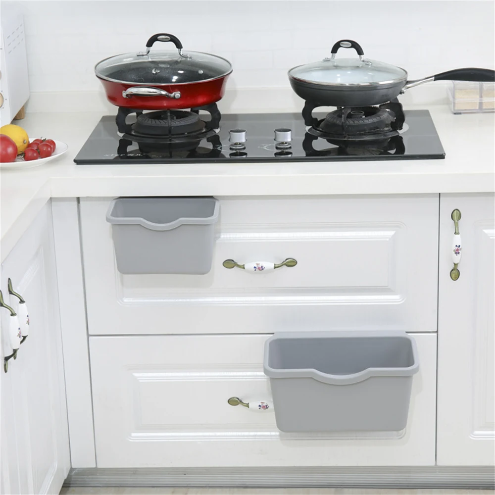 Creative Kitchen Cabinet Plastic Door Hanging Trash Can, Space Saving Design for Easy Waste Disposal and a Tidy Kitchen. — photo 3