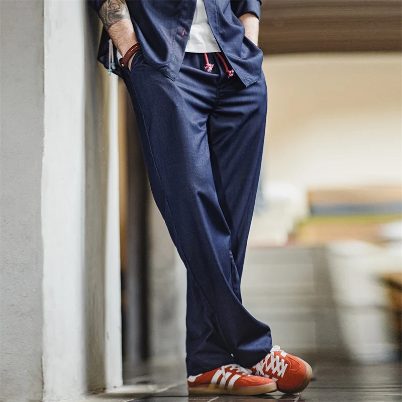 Pantalones Rectos Casuales Retro para Hombre Primavera Holgados y Caídos Comodidad y Estilo Moderno para un Look Relajado y Versátil — foto 1