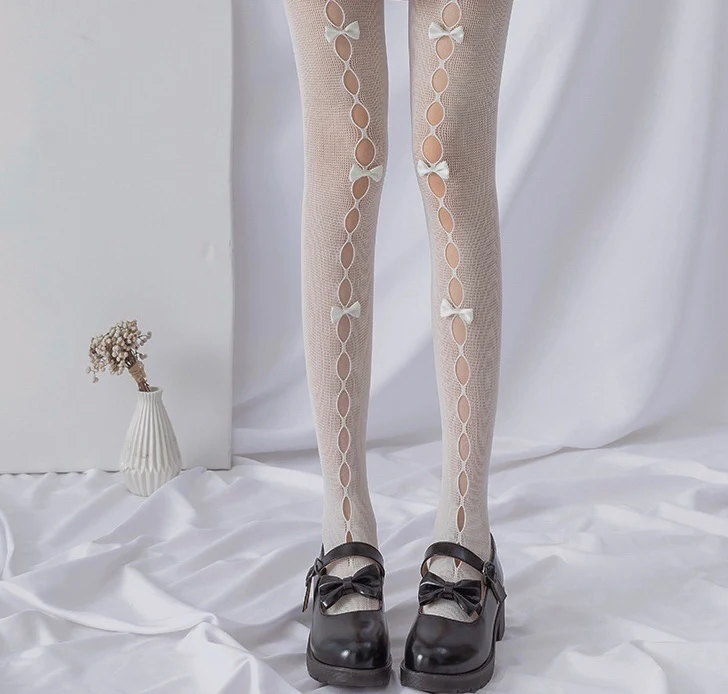 Title 2, One-size Bow Thin Pantyhose Stockings, offering...