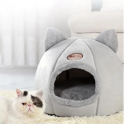 New Deep Sleep Comfort In Winter Cat Bed Iittle Mat Basket Small Dog House Products Pets Tent Cozy Cave Nest Indoor Cama — photo 4