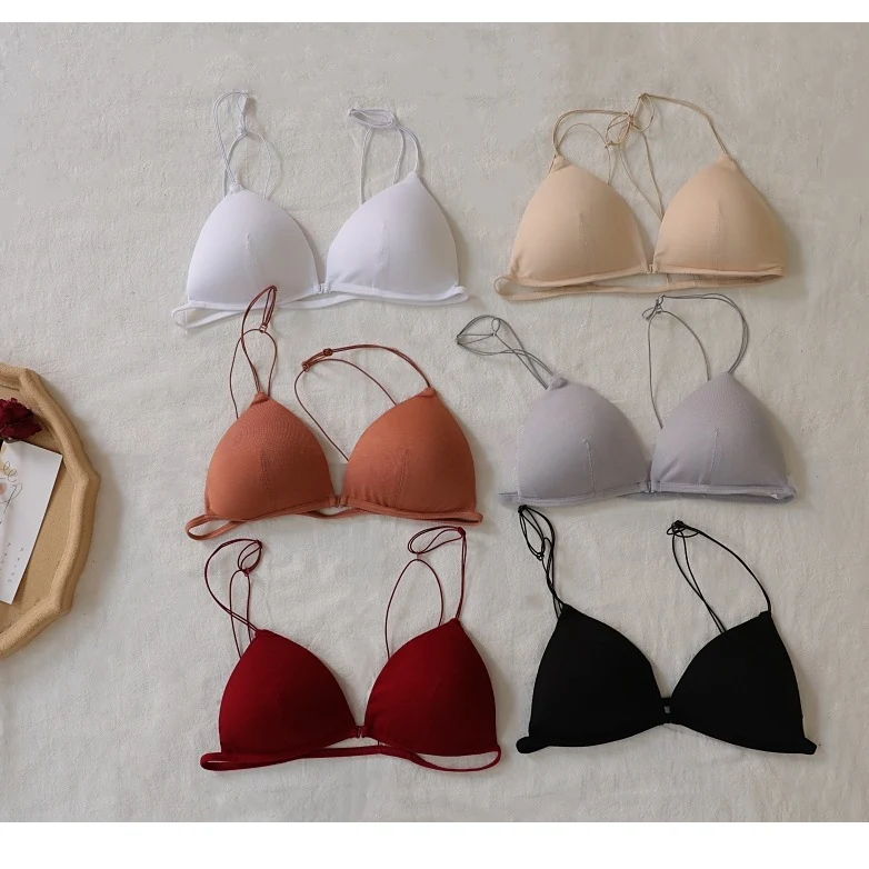 Beugelvrije bh-set met knoop aan de voorkant. Zachte lingerie voor dames, ultiem comfort en optimale ondersteuning, perfect voor dagelijks gebruik. — foto 5