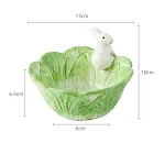 Green bowl with rabbit