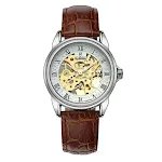 Golden white leather