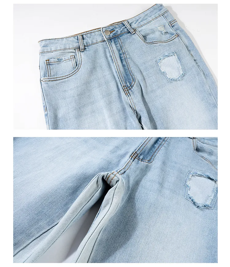 Title 5, Herren Jeans im Retro-Stil mit Kontrastnähten, ...