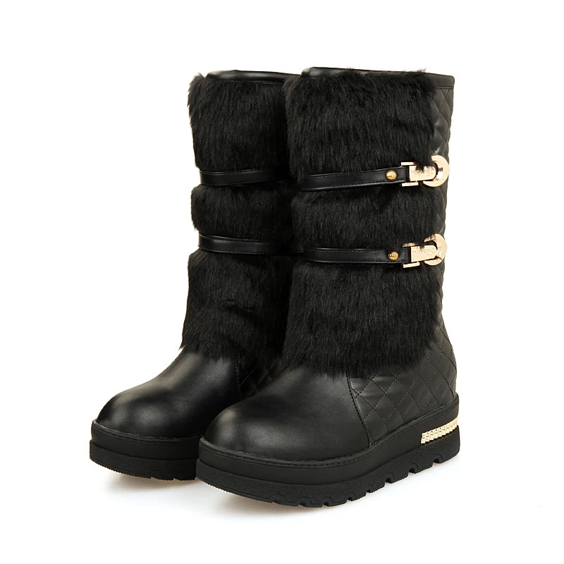 Title 2, Womens large size mid-tube platform snow boots...